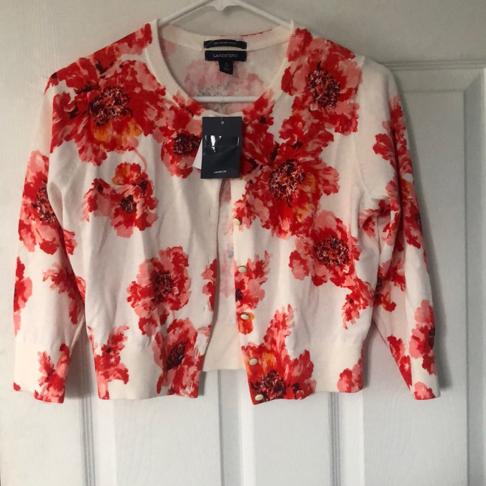 Lands’ End crop cardigan